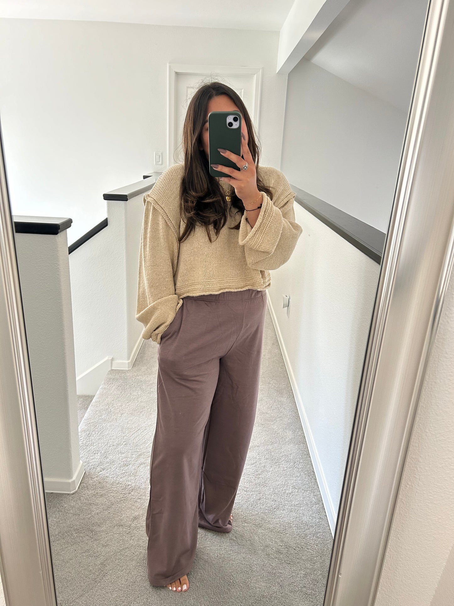 wide leg pants - mocha